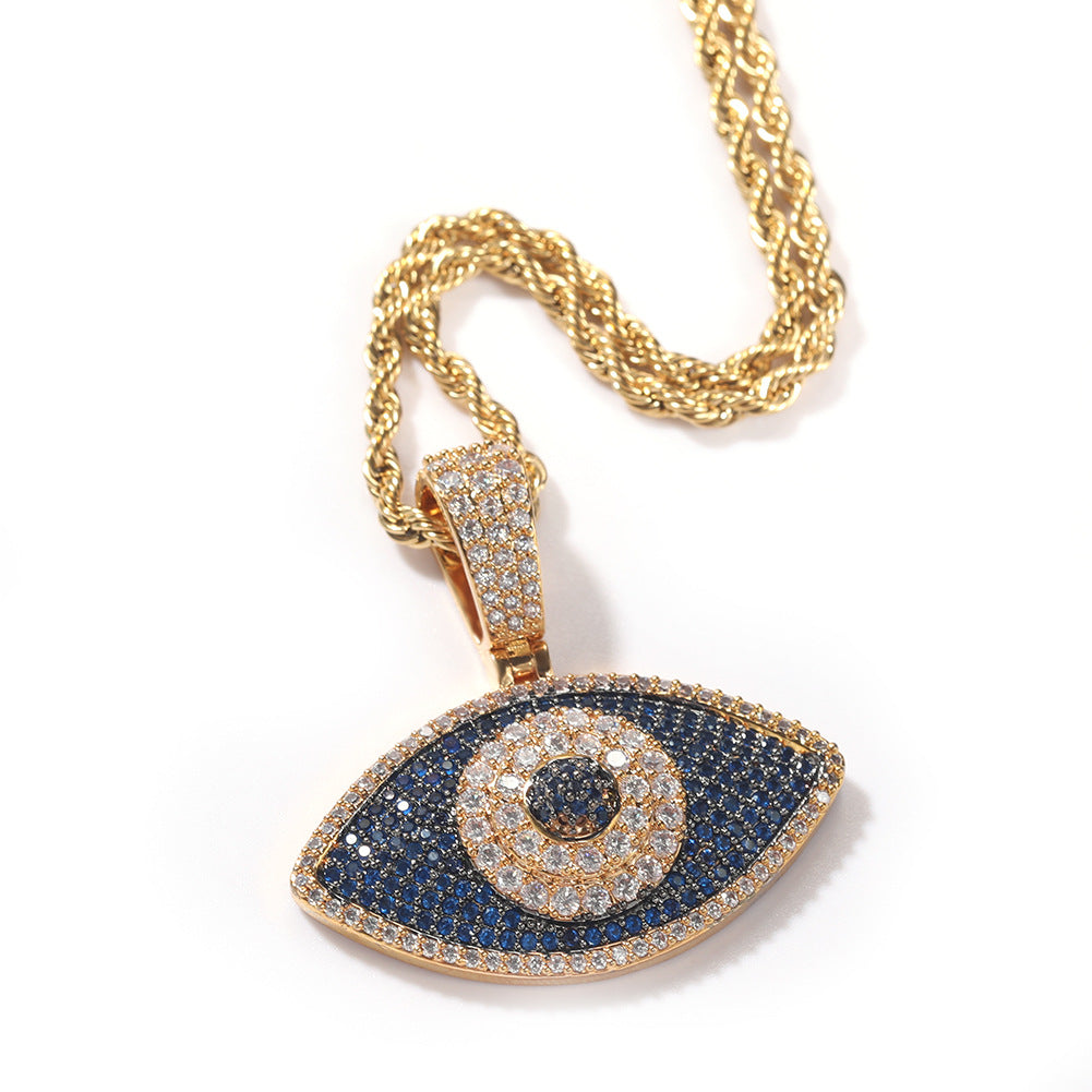 Jewelry Hip Hop Diamond Eyes Pendant Necklace Copper St. Valentine's The Eye of Horus