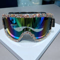 Trendy punk glasses diamond windproof