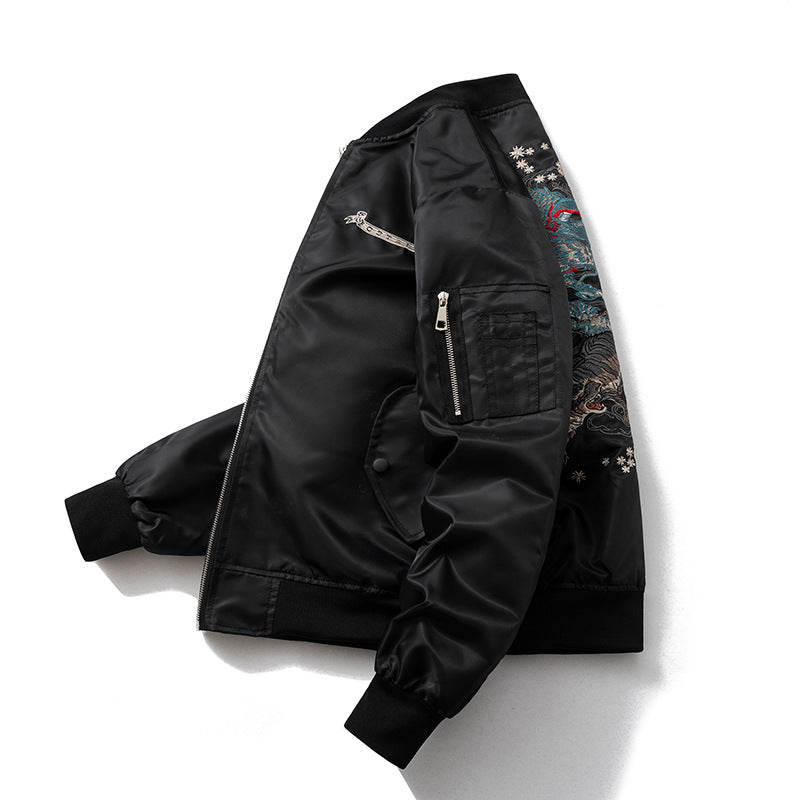 Mens Vintage Jackets Embroidered Jacket Air Force Flight Suit Baseball Suit