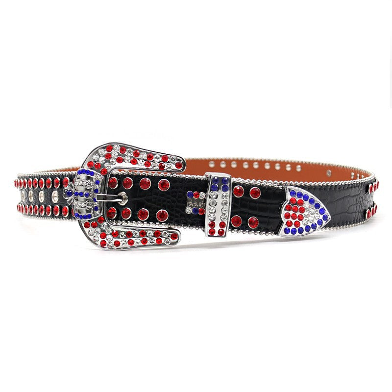 Hip-hop punk rhinestone belt rhinestone crown punk style