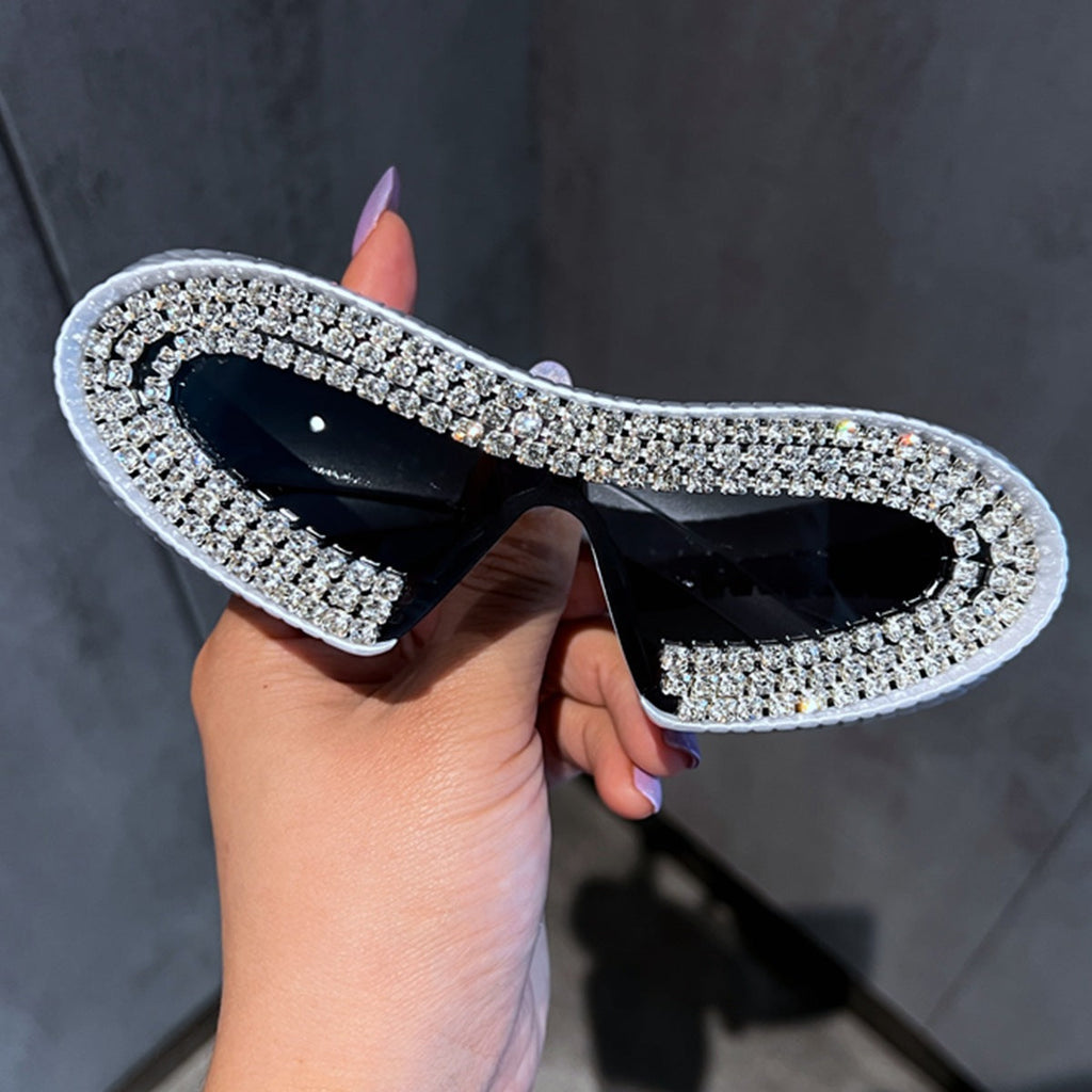Trendy punk glasses with diamonds