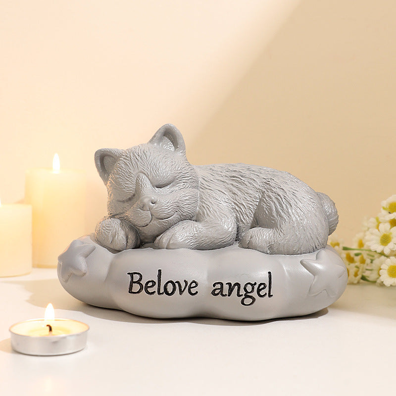 Pet Grave Marker Resin Cartoon Pet Urn Dog Cat Funeral Memorial Supplies Cremation Ashes Storage Jar