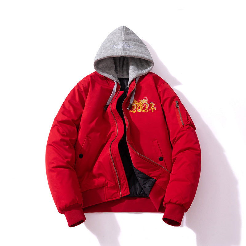 Mens Vintage Jackets Embroidered Autumn/Winter Flight Clips Baseball Uniforms