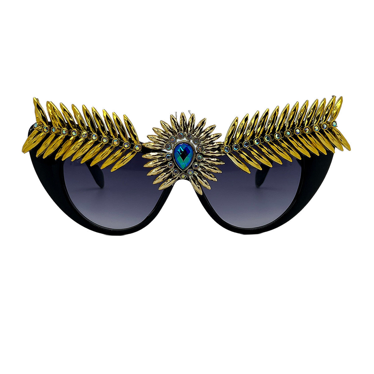 Trendy punk glasses retro style devil's eye