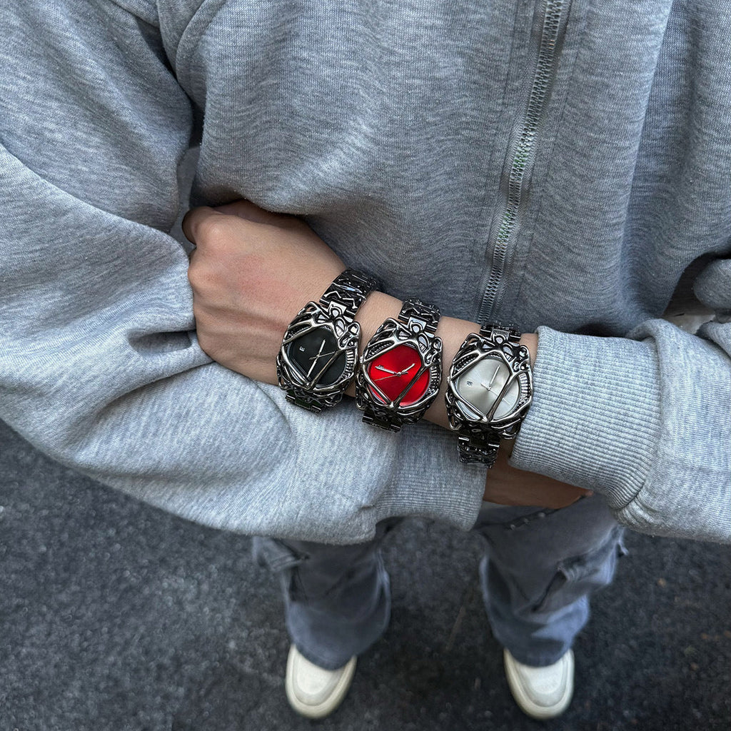 Men's watches y2k profiled spider web alabaster men's and women's hip hop waterproof