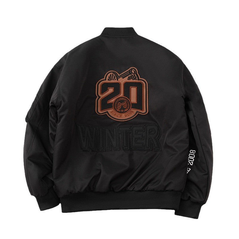 Men Vintage Jackets Baseball Collar Cotton Jacket Casual Warm Baseball Jacket Padded Cotton