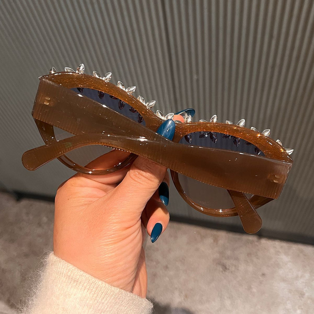 Trendy punk glasses retro wide legs