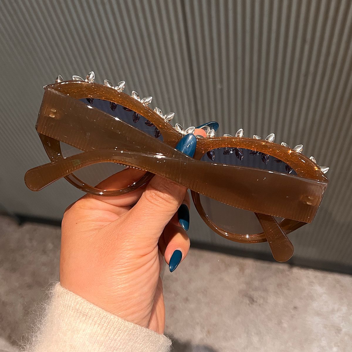 Trendy punk glasses retro wide legs