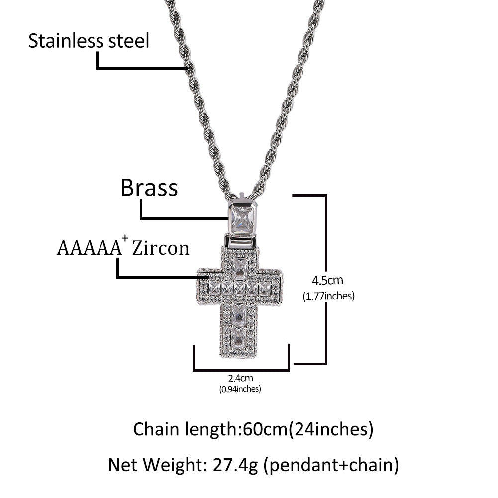 Jewelry Diamond Cross Hip Hop Necklace Crosses Spectrum