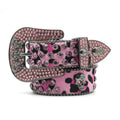 Hip-hop punk rhinestone belt gun color zinc alloy ghost head