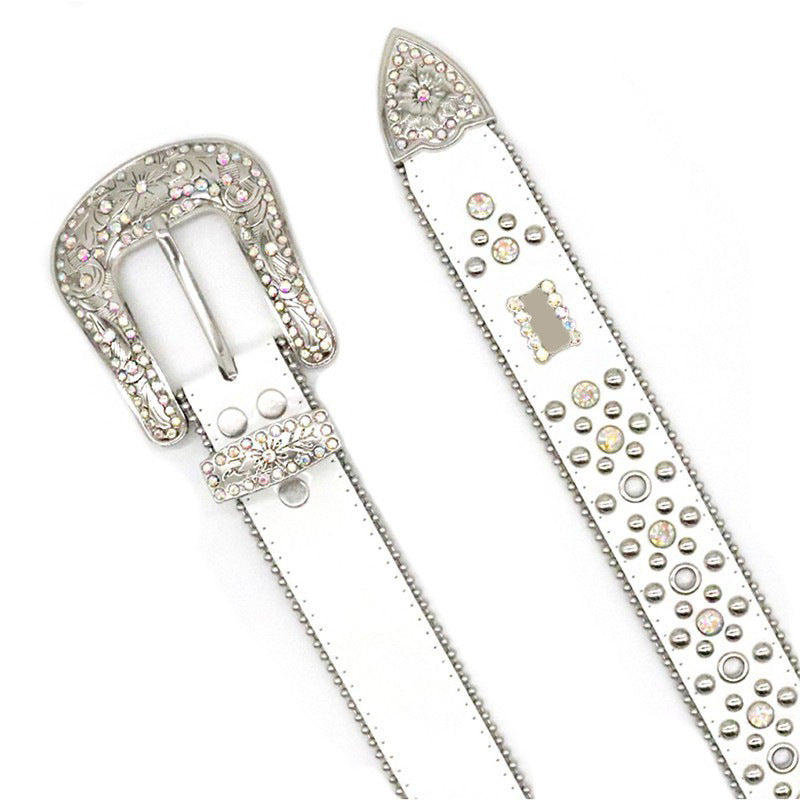Hip-hop punk rhinestone belt punk style