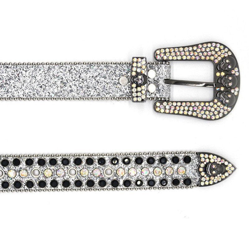 Hip-hop punk rhinestone belt decorative cross
