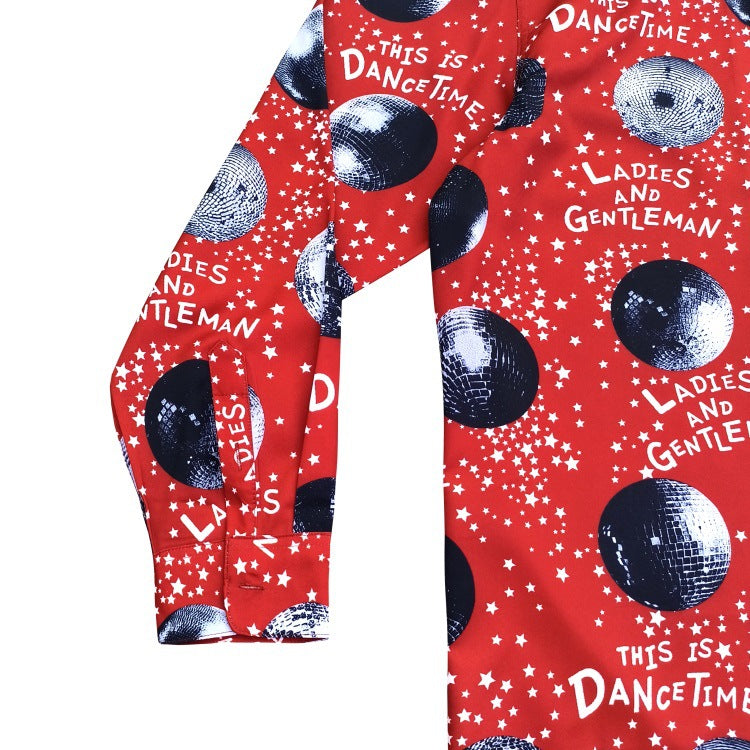 GUILTYPARTIES TIGER Long sleeved shirt 18SS Disco ball DISCO mirror ball Hawaii