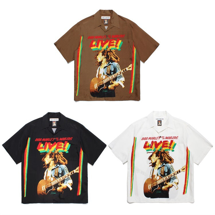 GUILTYPARTIES TIGER Shirts 23SS BOB MARLEY Hawaiian Short Sleeve Shirt