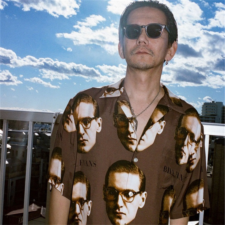 GUILTYPARTIES TIGER Shirts Bill Evans Jazz Music Hawaiian Casual Short Sleeve Shirts Men's and Women's