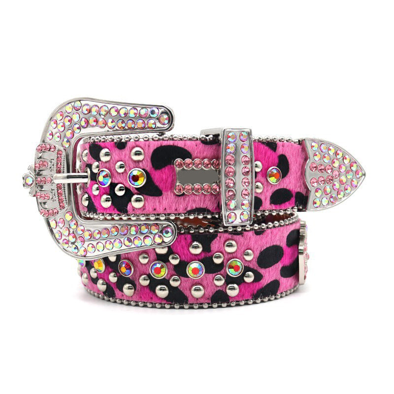 Hip-hop punk rhinestone belt crown full diamond punk style