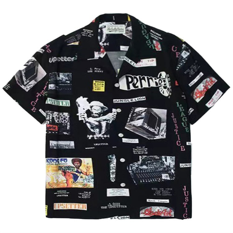 GUILTYPARTIES TIGER Shirts Reggae Element LEE PERRY Co-branded, Hawaiian Short Sleeve Shirt Men