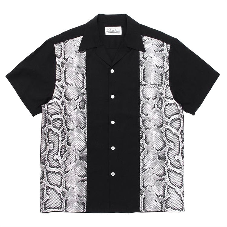 GUILTYPARTIES TIGER Shirts PYTHON OPEN COLLAR SHIRT Snake Rayon Short Sleeve Shirt