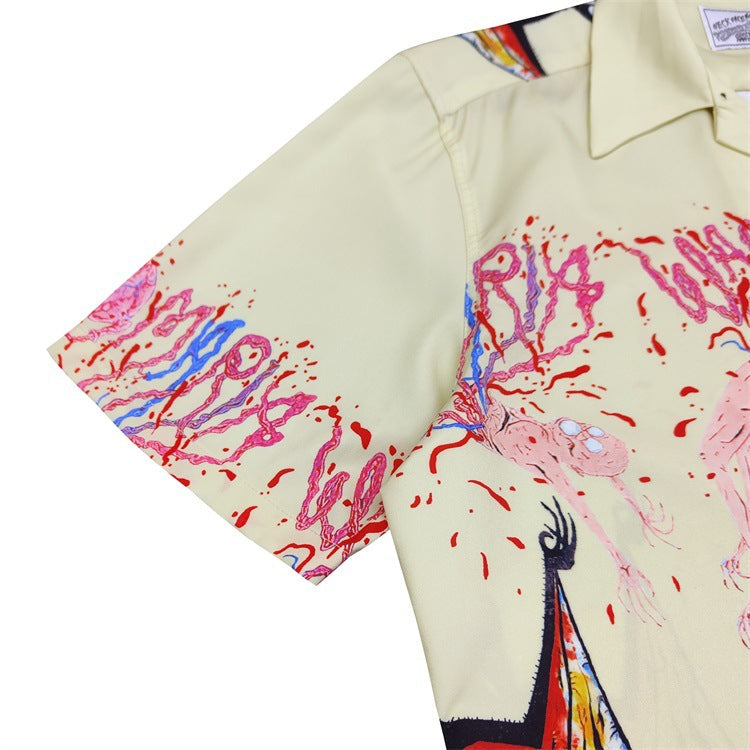 GUILTYPARTIES TIGER Shirts 24ss NECKFACE Co-branded Funny Graffiti, Hawaiian Short Sleeve Shirt