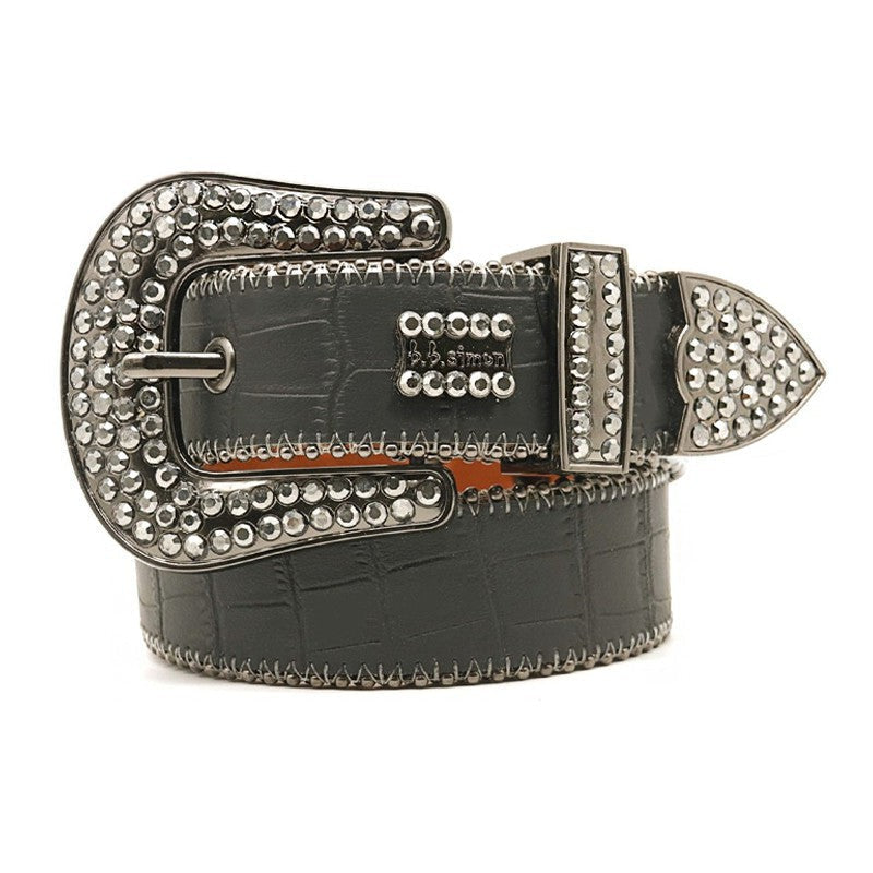 Hip-hop punk rhinestone belt punkfashion