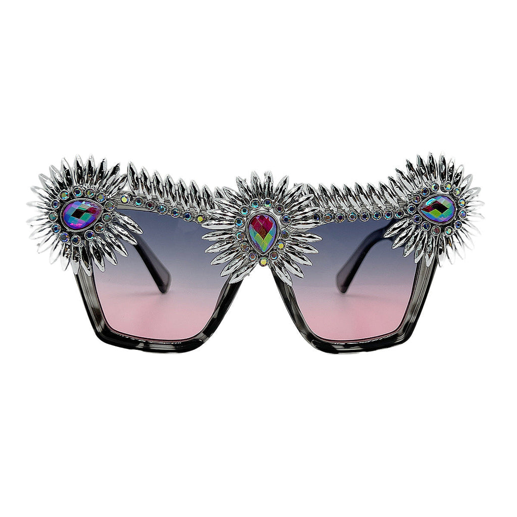 Trendy punk glasses retro butterfly frame