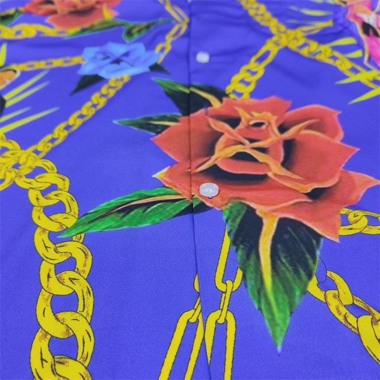 GUILTYPARTIES TIGER Shirts 20SS Bramble Flower, Virgin Mary, Hawaiian Short Sleeve Shirt Men