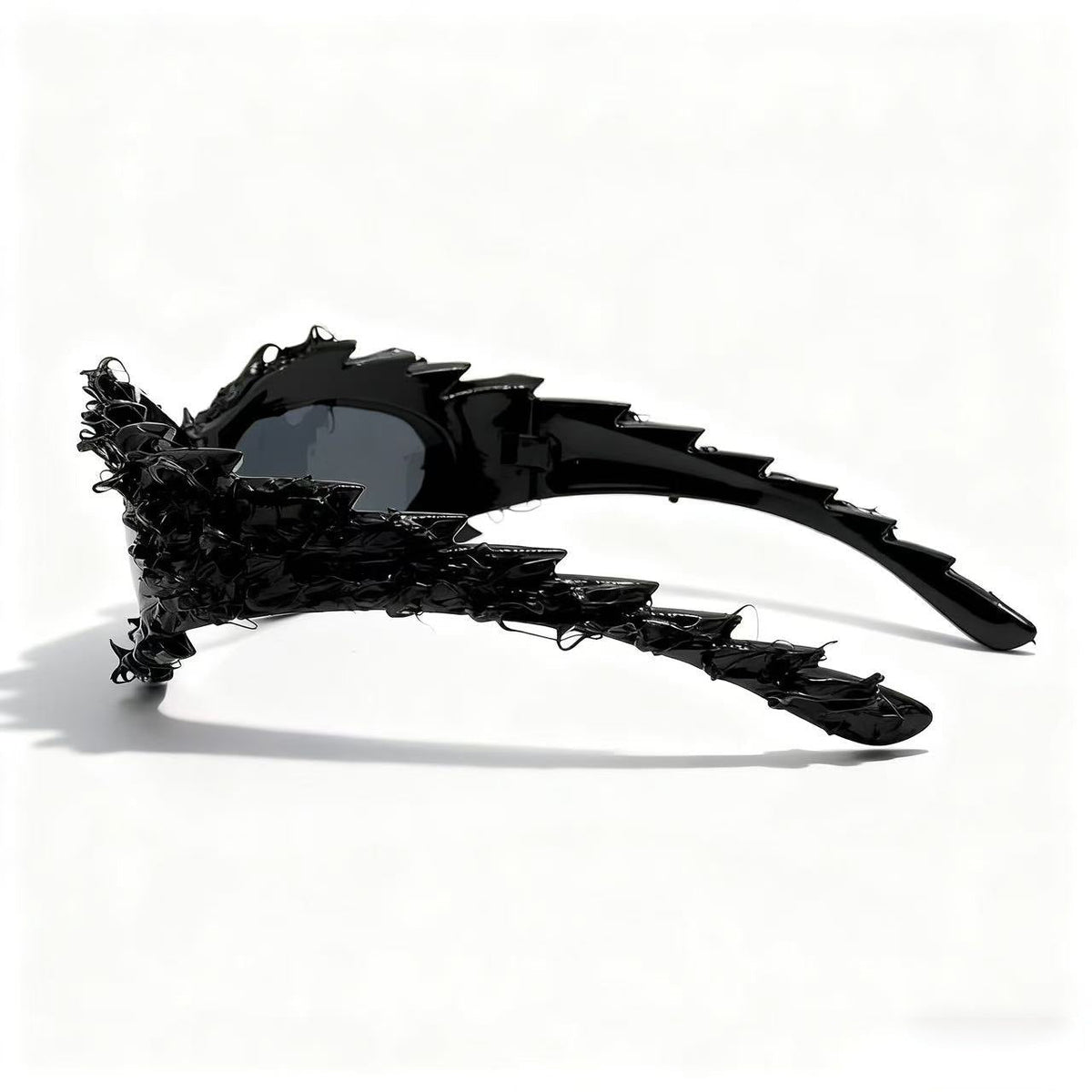 Trendy punk glasses asymmetrical dark cat eyes