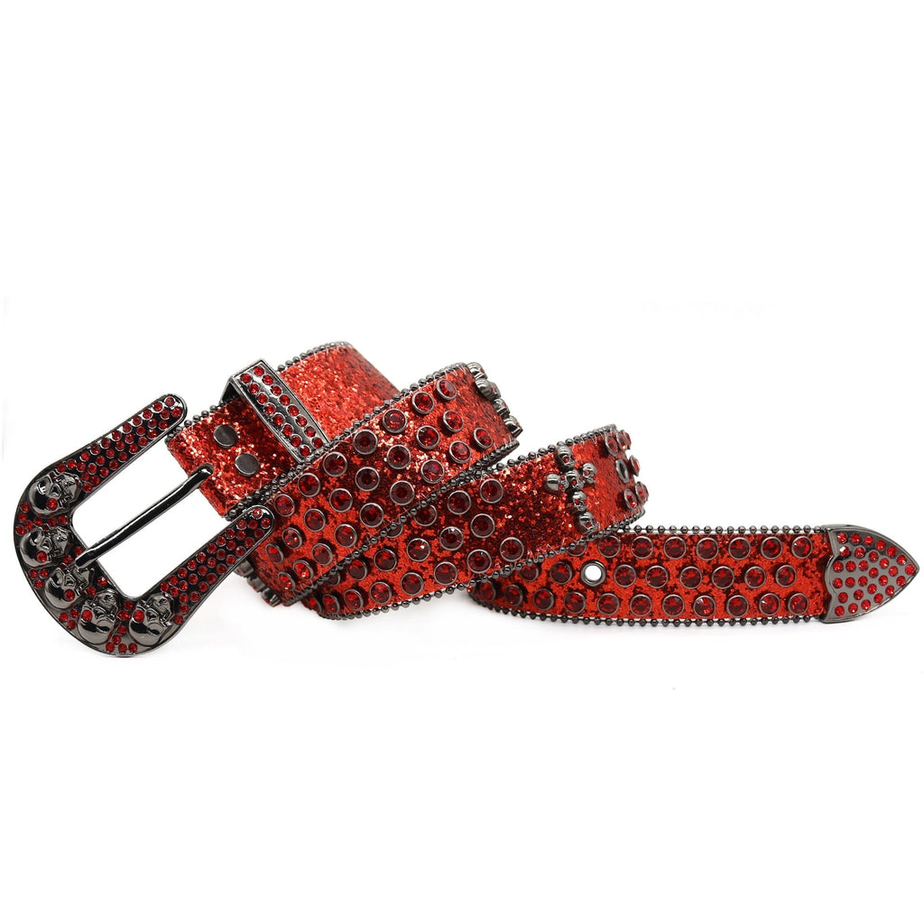 Hip-hop punk rhinestone belt skull belt