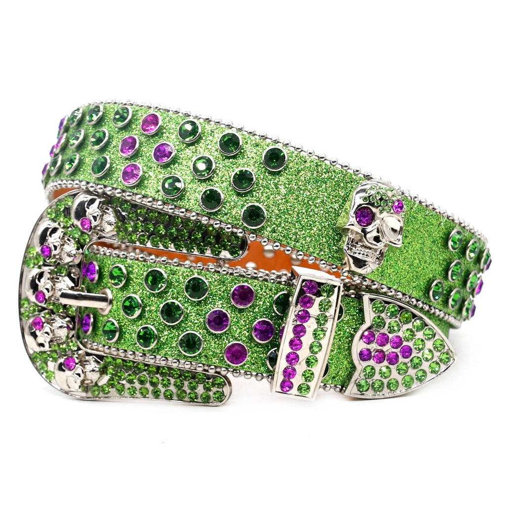 Hip-hop punk rhinestone belt skull punk style