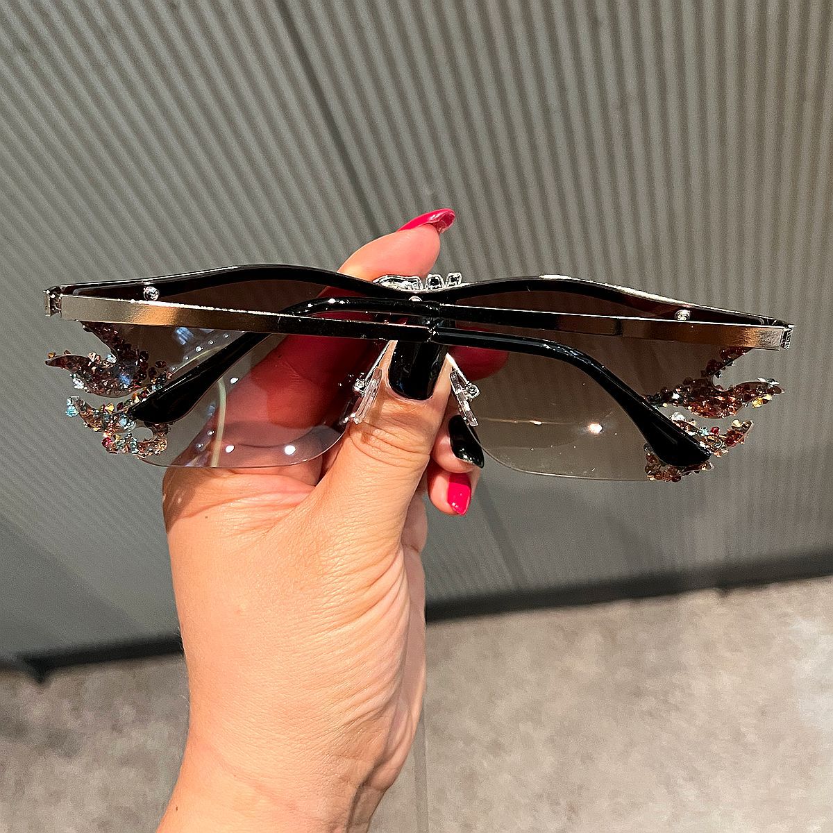 Trendy punk glasses y2k flame sunglasses