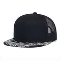 Trendy flat brimmed snapback hatsbreathable mesh