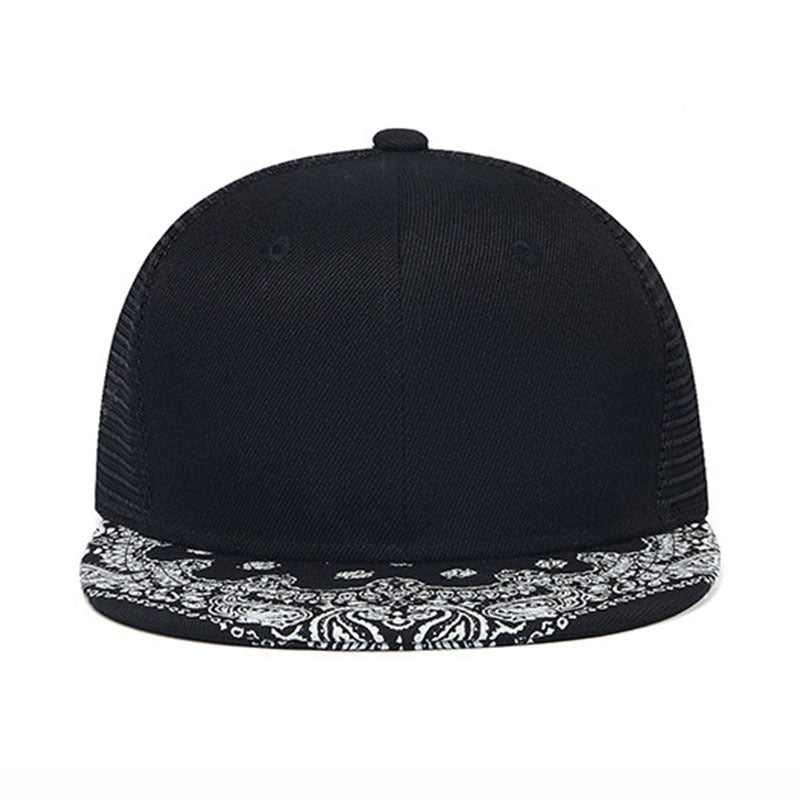 Trendy flat brimmed snapback hatsbreathable mesh