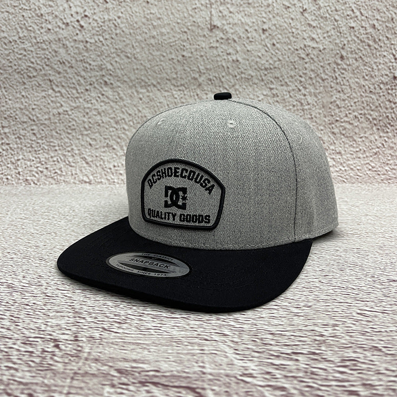 DC flat-brimmed hat embroidered street skateboard hip-hop baseball cap