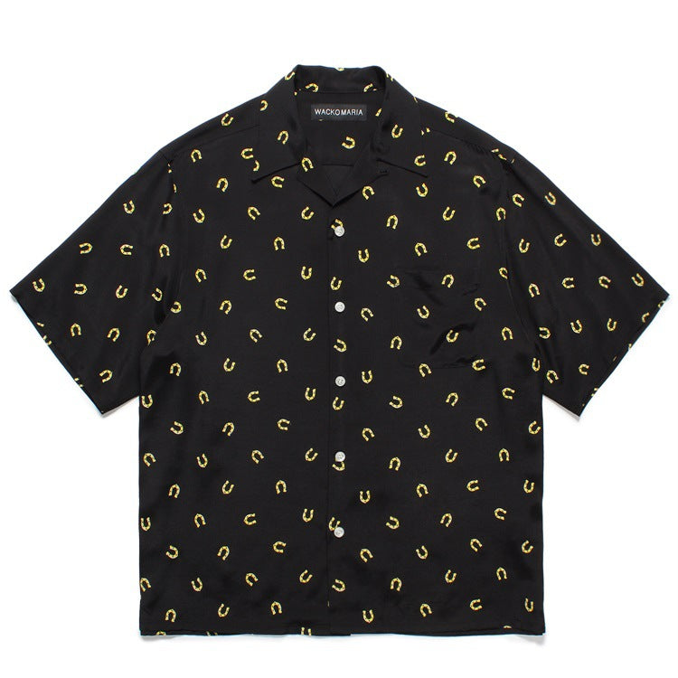 GUILTYPARTIES TIGER Shirts U-Magnet Full Print Casual Hawaiian Lapel Short Sleeve Shirt