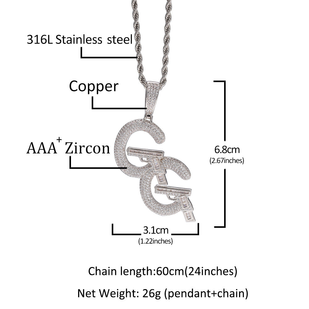 Jewelry Pendants Hip Hop Necklaces Copper with Zircon Word Up St. Valentine's Spectrum