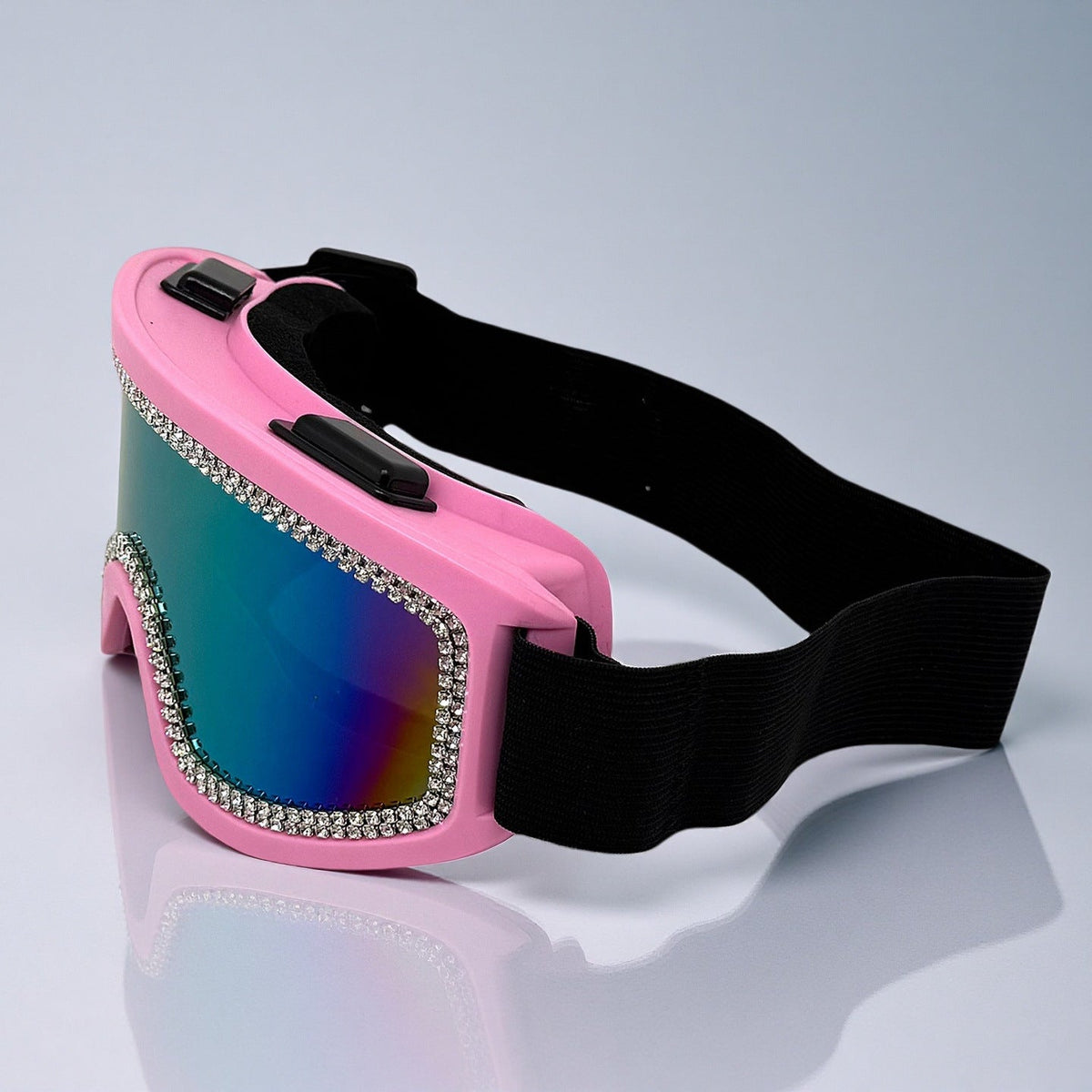 Trendy punk glasses flash diamond anti-fog and dust-proof