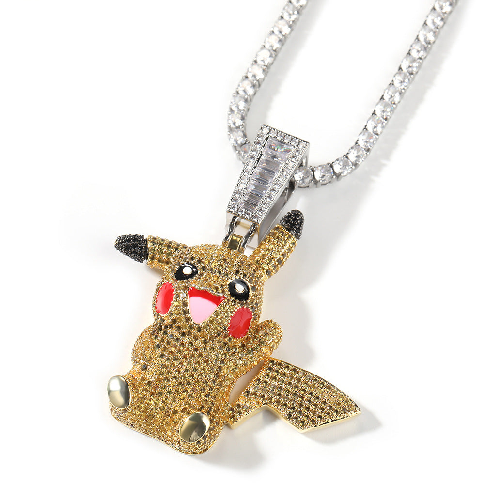 Jewelry Diamond Pendant Necklace Cartoon Fashion Necklace Male Animal Spectrum Pok¡§|mon