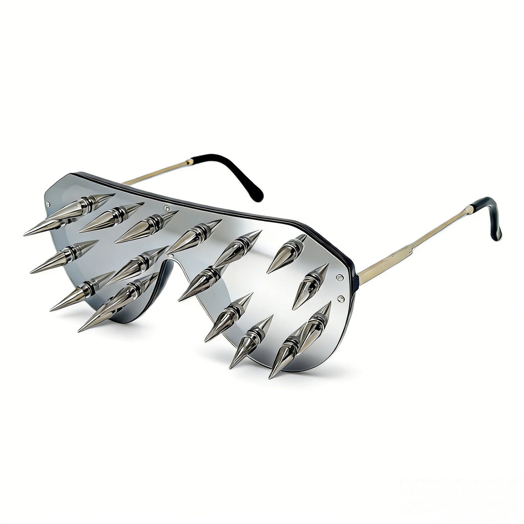 Trendy punk glasses spikes and rivets
