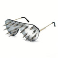 Trendy punk glasses spikes and rivets