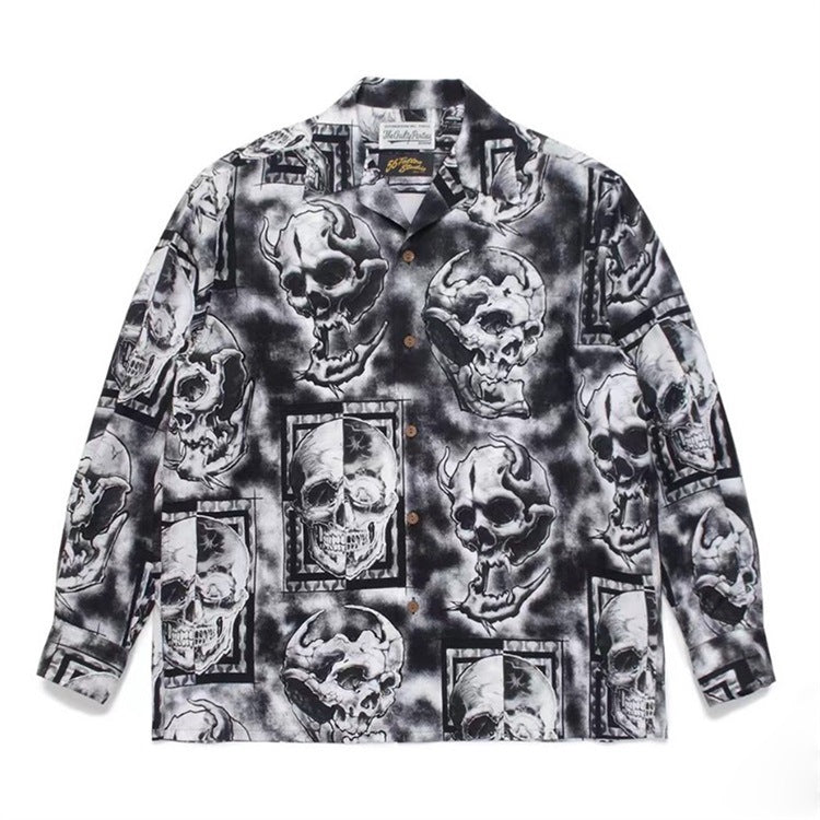 GUILTYPARTIES TIGER Long sleeved shirt 56 TATTOO STUDIO SHIRT Skull Skull Long Sleeve Shirt Men