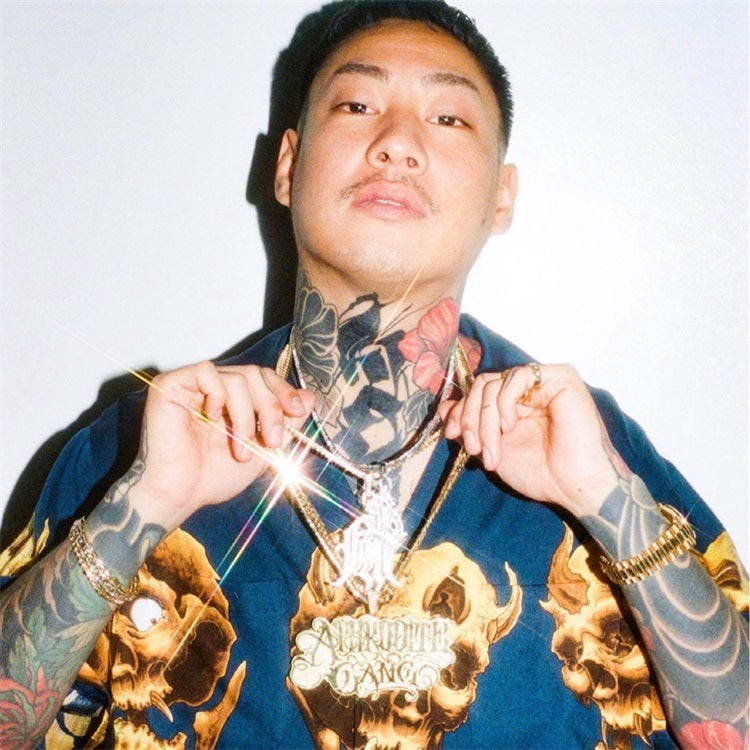 GUILTYPARTIES TIGER Shirts 21AW 56 TATTOO Tattoo, Skull Hawaiian Short Sleeve Shirt Men