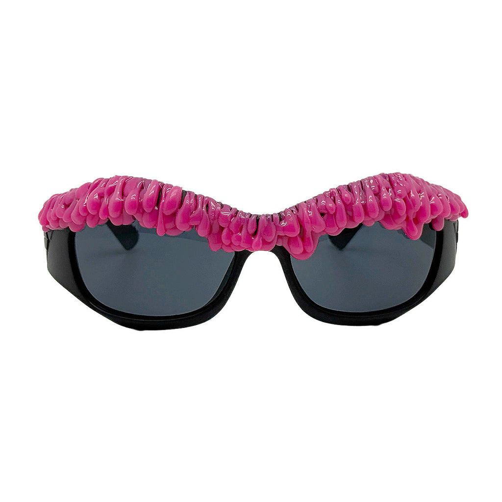 Trendy punk glasses drip plastic