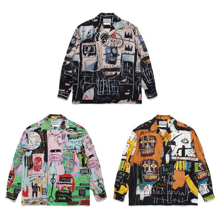 GUILTYPARTIES TIGER Long sleeved shirt Heaven Tokyo Basquiat joint long-sleeved shirt men and women
