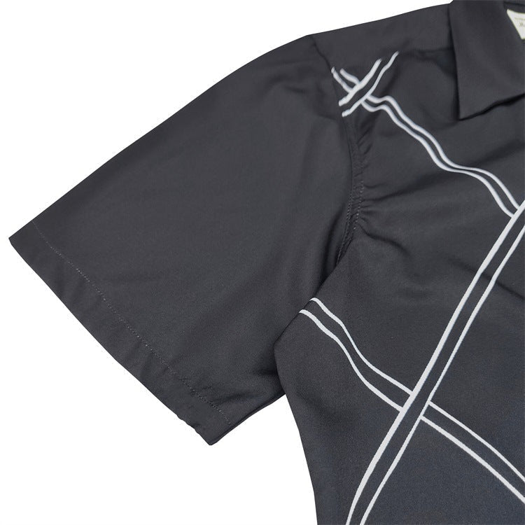 GUILTYPARTIES TIGER Shirts 24ss Shenxing checkered rayon, Hawaiian casual short-sleeved shirt men
