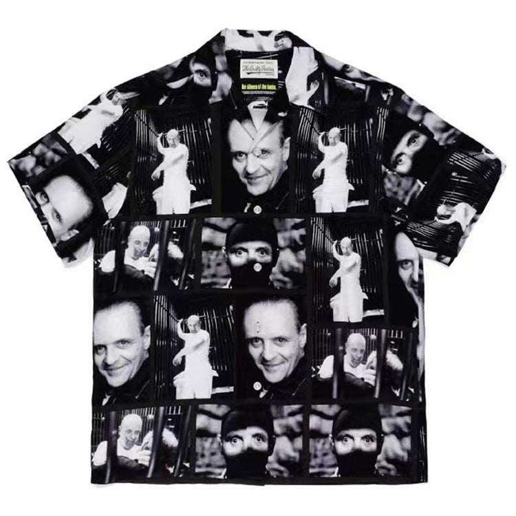 GUILTYPARTIES TIGER Shirts 21ss Joint Silence of the Lambs Thriller Movie Hannibal Hawaiian Short Sleeve Shirt