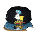 Trendy flat brimmed snapback hatstreasure finger notch visor