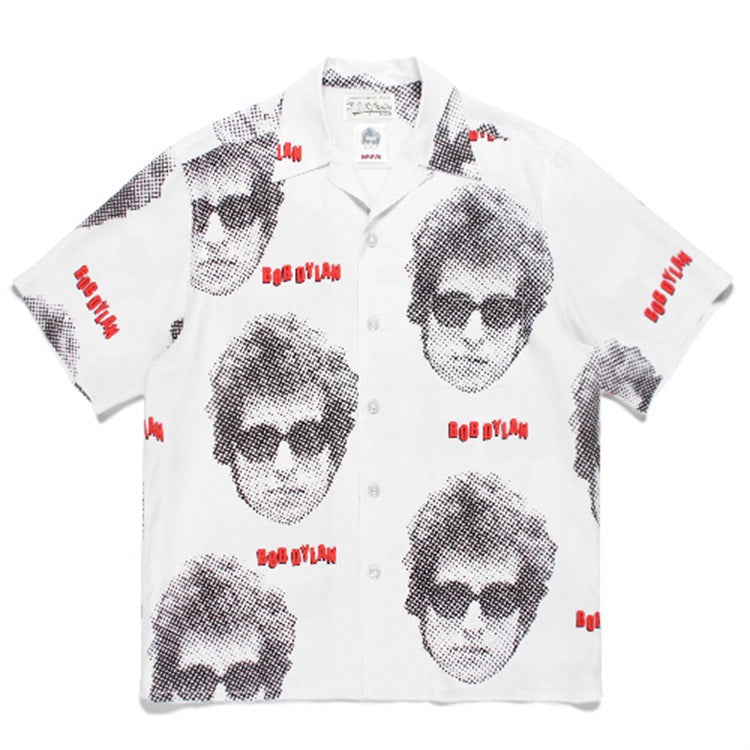 GUILTYPARTIES TIGER Shirts 22ss x BOB DYLAN Joint Hawaiian Casual Short Sleeve Shirt Men
