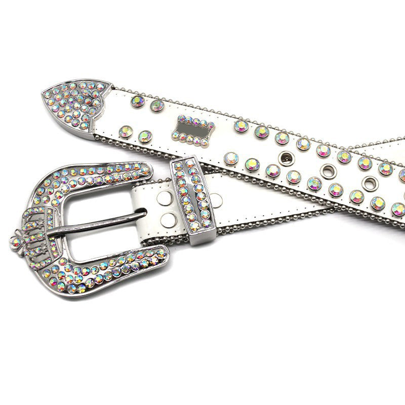 Hip-hop punk rhinestone belt rhinestone crown