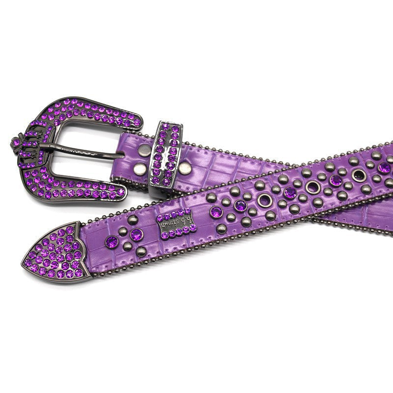 Hip-hop punk rhinestone belt crown rhinestone