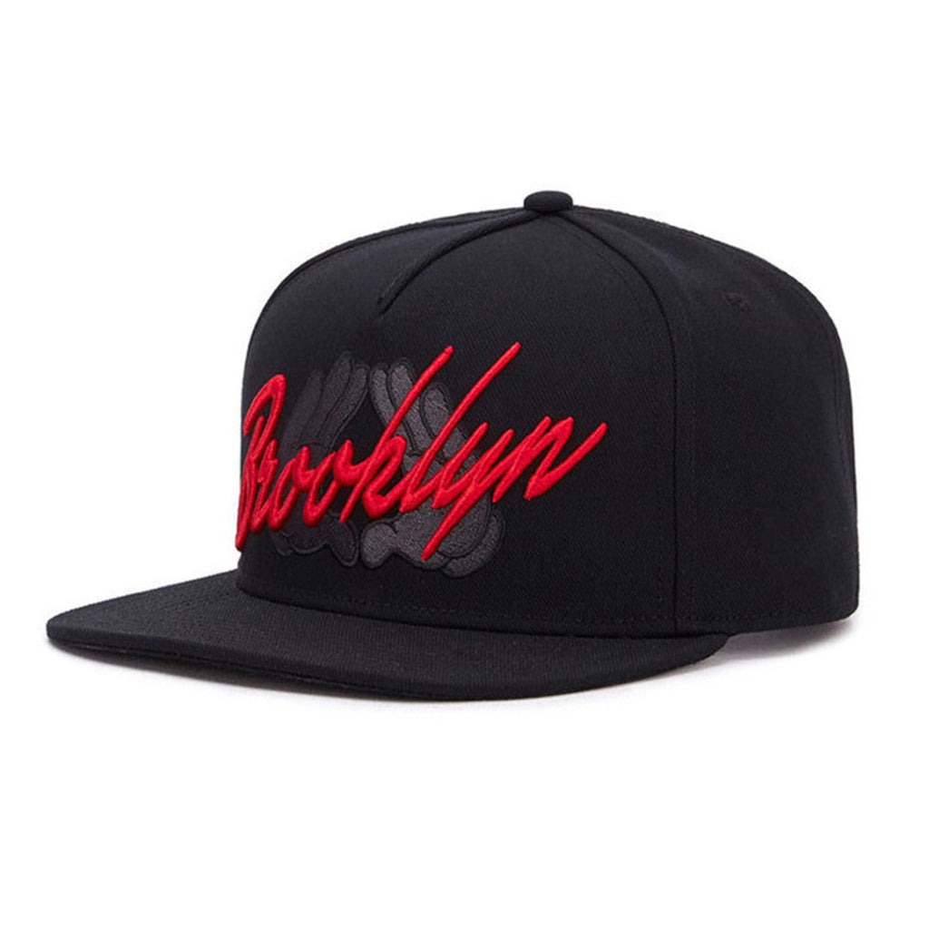 Trendy flat brimmed snapback hatsembroider brooklyn breathable and adjustable